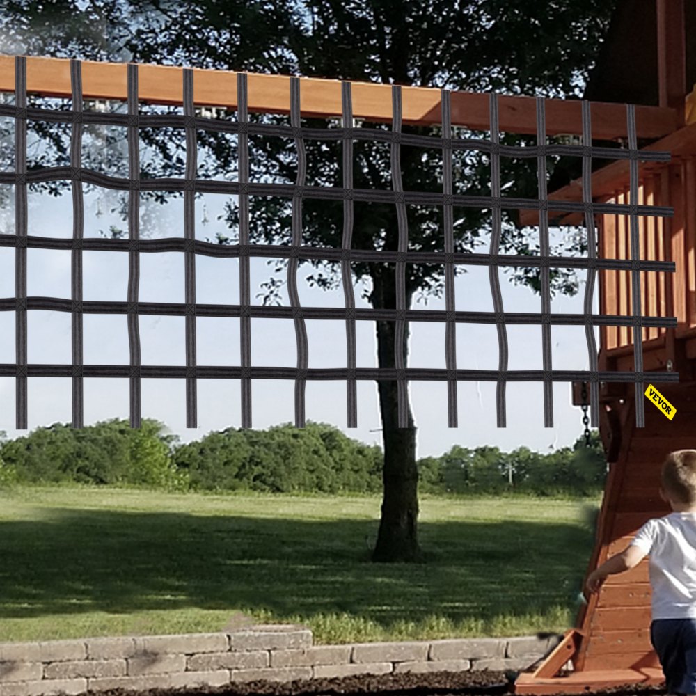 Red de carga para escalada VEVOR, red de escalada para patio de juegos de 10' x 4', material de poliéster, escalera de cuerda, columpio, red de carga para escalada militar grande para niños y adultos, interior y exterior, casa del árbol, gimnasios de la selva