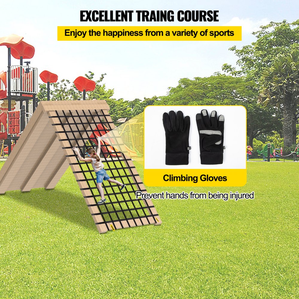 Red de carga para escalada VEVOR, red de escalada para patio de juegos de 11' x 6', material de poliéster, escalera, columpio, red de carga para escalada militar grande para niños y adultos, interior y exterior, casa del árbol, gimnasios de la selva