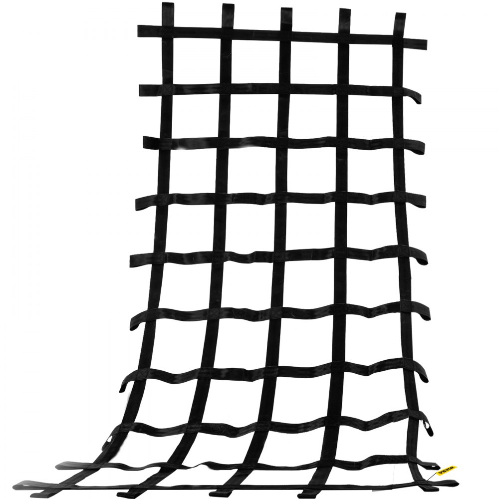 Red de carga para escalada VEVOR, red de escalada para patio de juegos de 8' x 4', material de poliéster, escalera de cuerda, columpio, red de carga militar grande para escalada para niños y adultos, interior y exterior, casa del árbol, gimnasio de la selva, negro