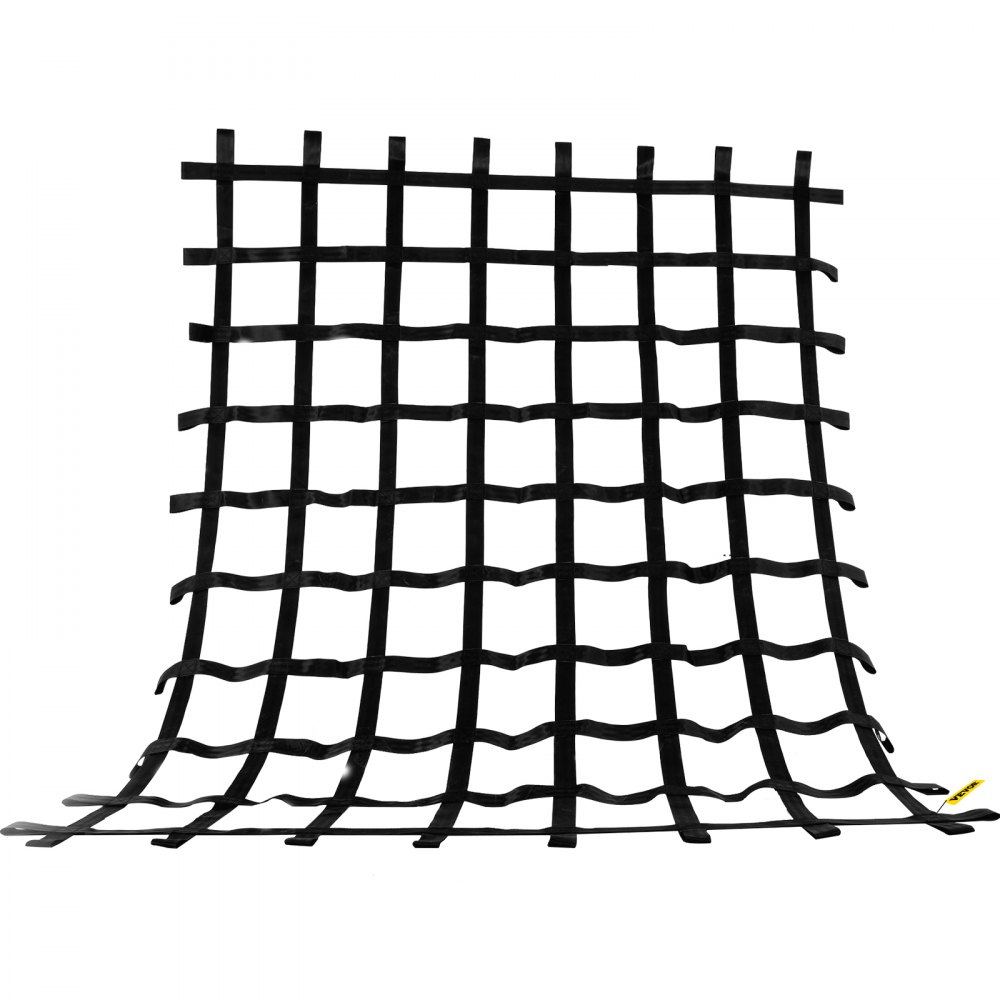 VEVOR Red de Carga para Escalada de 8' x 6', Escalera de Cuerda, Columpio, Red de Carga para Escalada de Poliéster para Patio de Juegos, Red de Carga Militar Grande para Escalada, Color Negro