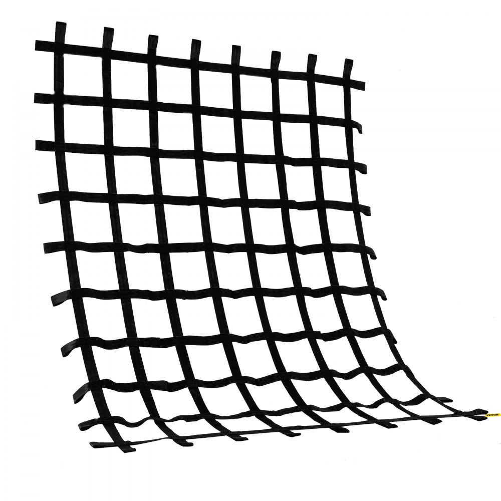 VEVOR Red de Carga para Escalada de 8' x 6', Escalera de Cuerda, Columpio, Red de Carga para Escalada de Poliéster para Patio de Juegos, Red de Carga Militar Grande para Escalada, Color Negro