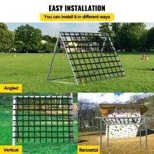 Red de carga para escalada VEVOR, red de escalada para patio de juegos de 8' x 6', material de poliéster, escalera de cuerda, columpio, red de carga militar grande para escalada para niños y adultos, interior y exterior, casa del árbol, gimnasios de la selva