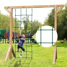 Red de carga para escalada VEVOR, red de escalada de 30 x 89 pulgadas, red de carga para escalada de poliéster, escalera de cuerda, columpio, red de carga militar grande para escalada para niños y adultos, interior y exterior, casa del árbol, verde