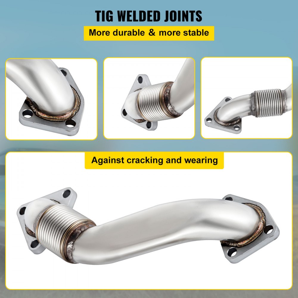 Tubería ascendente VEVOR duramax con juntas soldadas tig, duradera y resistente al agrietamiento.