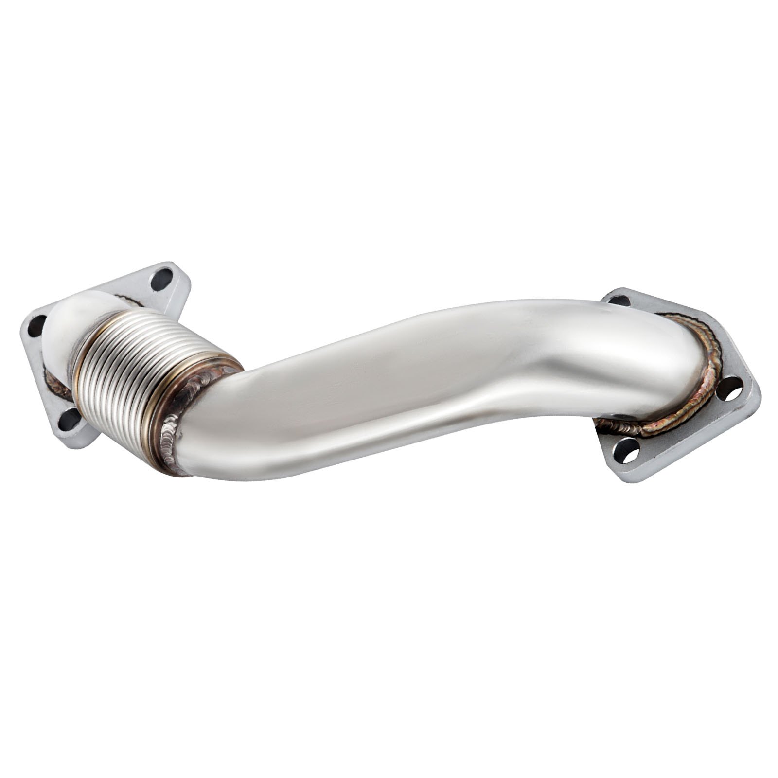 Tubería ascendente duradera de acero inoxidable VEVOR duramax con bridas y curvas suaves.