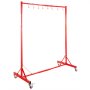 Soporte para pintura automotriz VEVOR rojo con ganchos y ruedas.