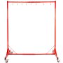Soporte para pintura automotriz VEVOR rojo con ganchos y ruedas giratorias.