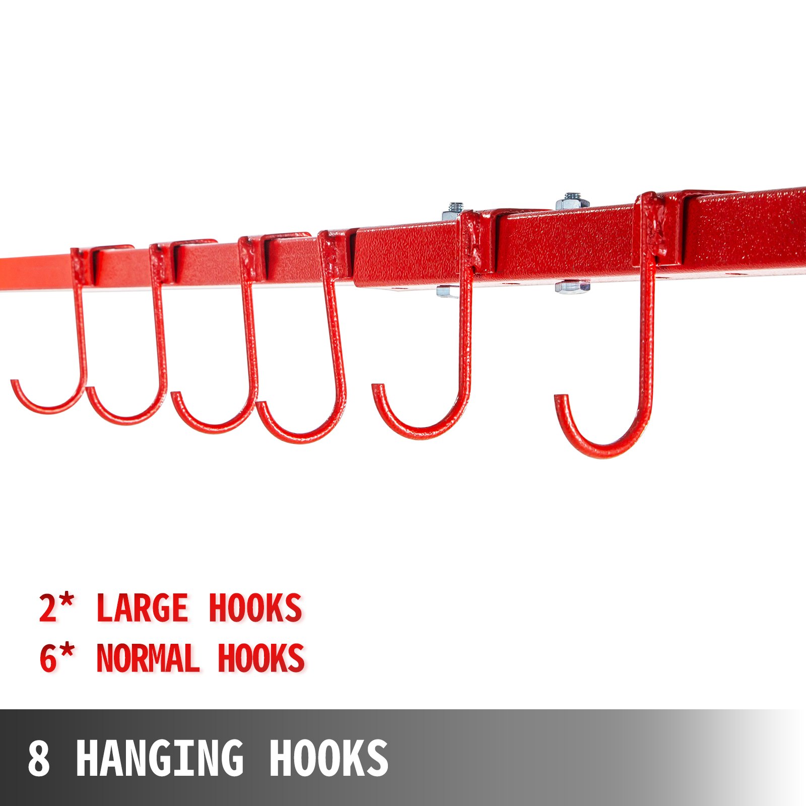 Soporte para pintura automotriz VEVOR rojo con 8 ganchos resistentes para colgar.