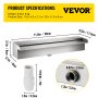 VEVOR Cascada para Piscina 11,8 x 4,5 x 3,1 Fuente Rectangular Acero Inoxidable para Piscinas Jardín y Decoración