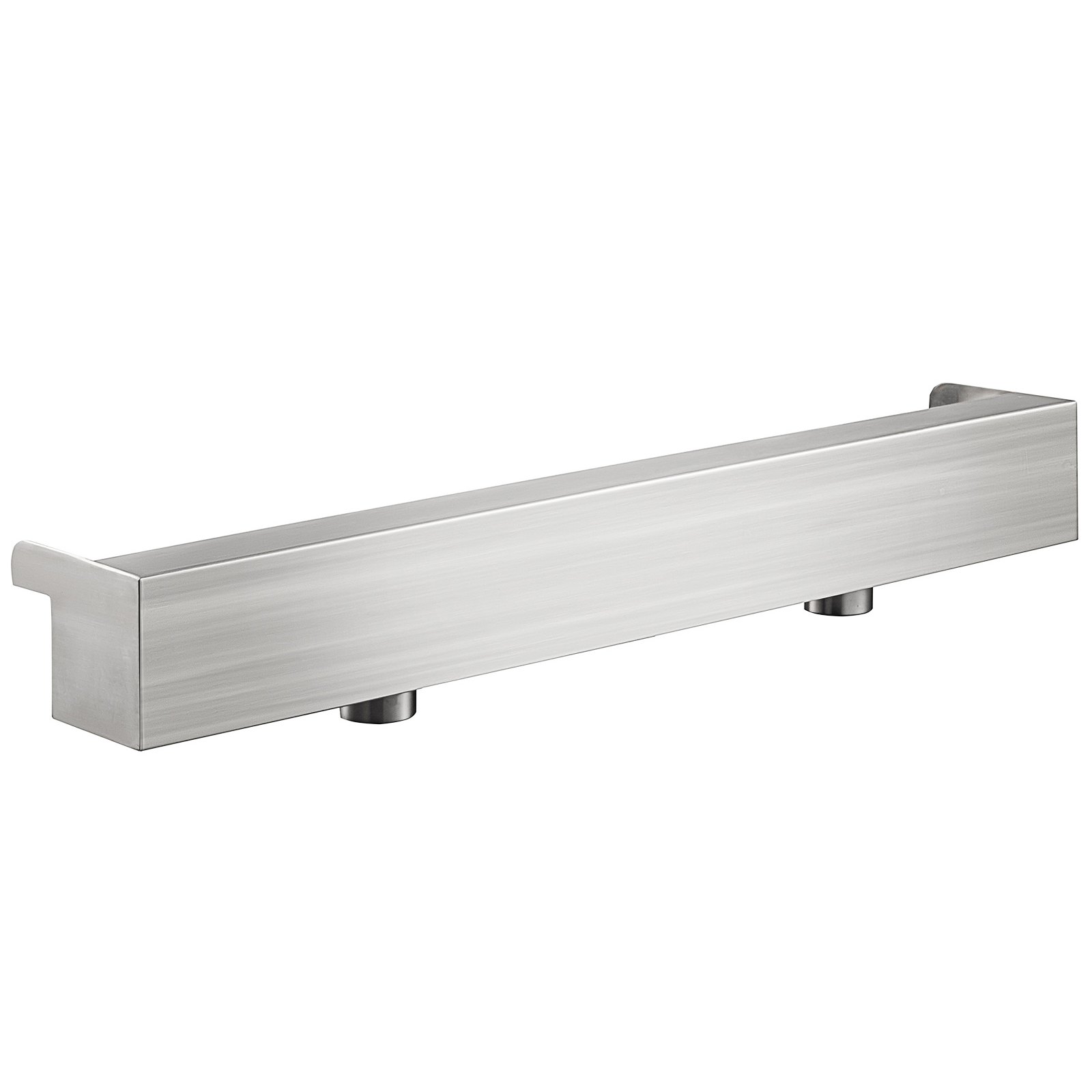 Fuente de piscina VEVOR de acero inoxidable con elegante diseño rectangular y soportes inferiores.
