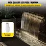 VEVOR Cascada para Piscina Cascada de Agua de Acero Inoxidable Fuente Rectangular 30 x 11,5 x 8 cm Fuente de Piscina con Luz Led de 18 Colores