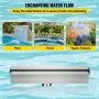 VEVOR Cascada para Piscina Cascada de Agua de Acero Inoxidable Fuente Rectangular 30 x 11,5 x 8 cm Fuente de Piscina con Luz Led de 18 Colores