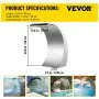 VEVOR Fuente Cascada para Piscina Acero Inoxidable, Fuente Estanque con Tamaño de 30 x 60 x 45 cm, Fuentes de Piscina de Plata, Diseño Curvo, Alta Resistencia para Estanque de Jardín o Piscinas