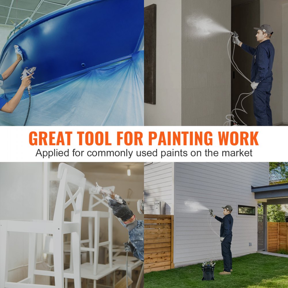 VEVOR Tanque de presión de pintura en aerosol de 10 l/2,5 gal, olla de presión máxima de pintura de aire de 70 PSI, estante de metal y sellador de reparación de fugas para la industria, decoración del hogar, arquitectura, construcción, pintura automotriz