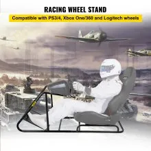 VEVOR Racing Simulator Stand Soporte de volante ajustable Soporte de volante de carreras de acero al carbono apto para Logitech G25, G27, G29, G920, soporte de juego de volante de carreras, no incluye rueda, pedales y silla