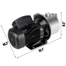 VEVOR Bomba de Chorro para Pozos Poco Profundos de Acero Inoxidable 1 HP 0,75 KW