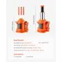 VEVOR Gato Hidráulico de Botella 20 T Manual Gato de Botella Soldado Rango de Elevación de 175-320 mm Mango Largo de 3 Secciones para Automóviles, Reparación de Automóviles, Ingeniería Industrial