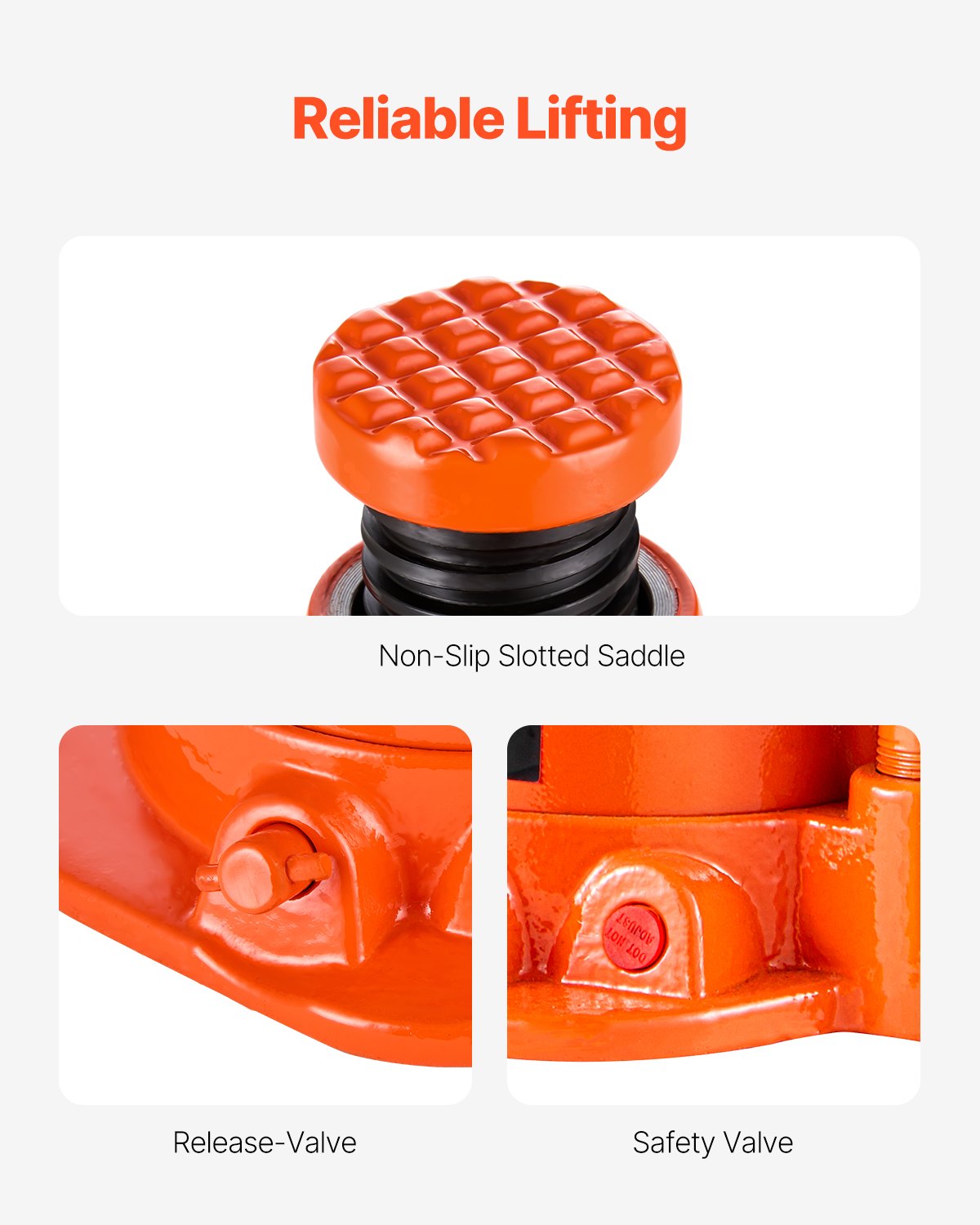 Gato hidráulico de botella VEVOR, 20 toneladas/44 092 lb, soldado, con rango de elevación de 6,69'' a 12,6'' y mango largo de 3 secciones, para automóviles, camionetas, vehículos recreativos, reparación de automóviles e ingeniería industrial.