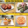 VEVOR Pizza de acero para hornear, piedra de pizza cuadrada de acero, placa de pizza de acero de 14 x 14 pulgadas, bandeja de pizza de acero de 0,4 pulgadas de grosor, acero de pizza de alto rendimiento para horno, superficie de horneado para cocinar y hornear