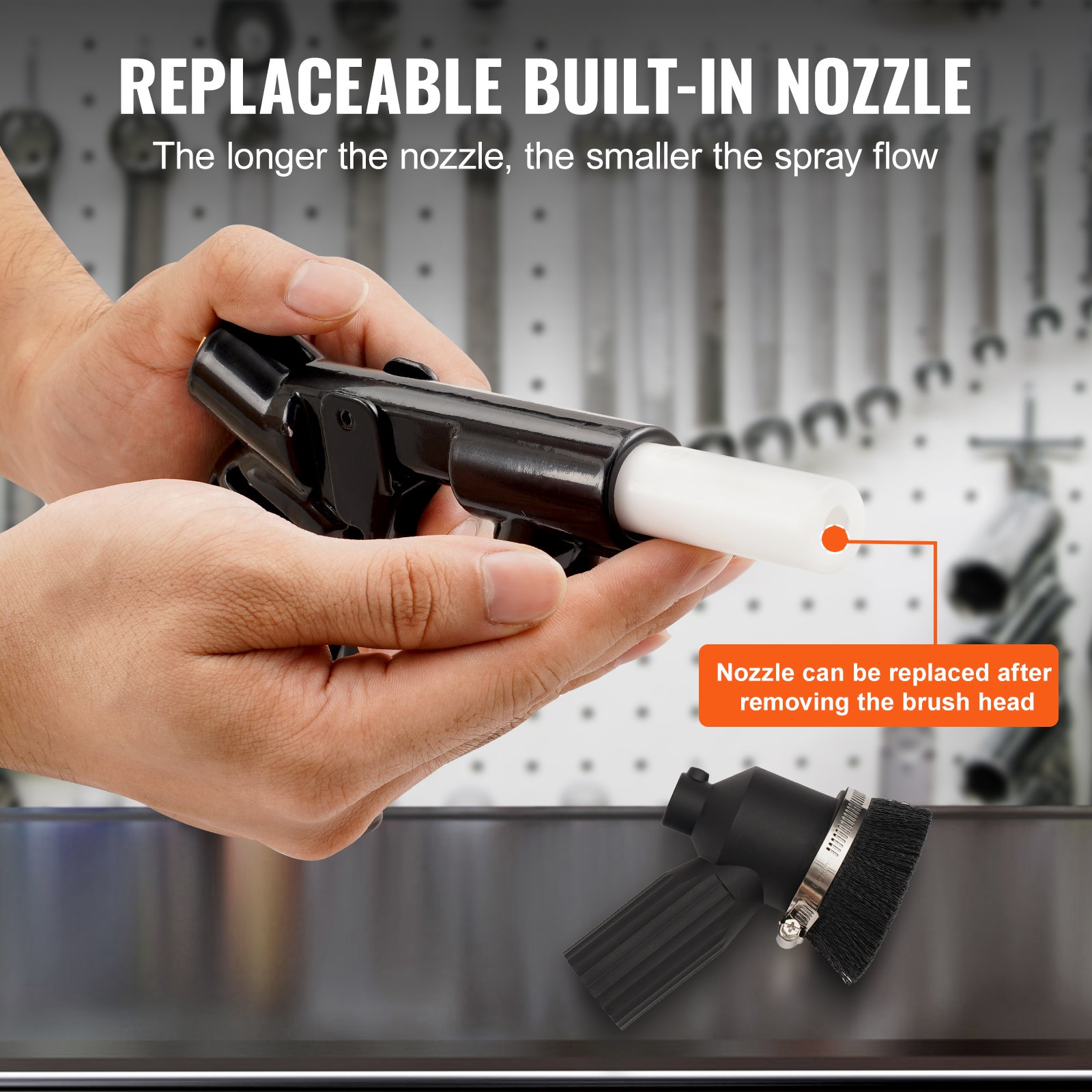 VEVOR - Arenadora de vacío de 28 galones, sin polvo, con sistema de aspiración integrado de 1200 W para control de polvo y reciclaje de abrasivos, 60-110 PSI, máquina de chorro abrasivo de alta resistencia