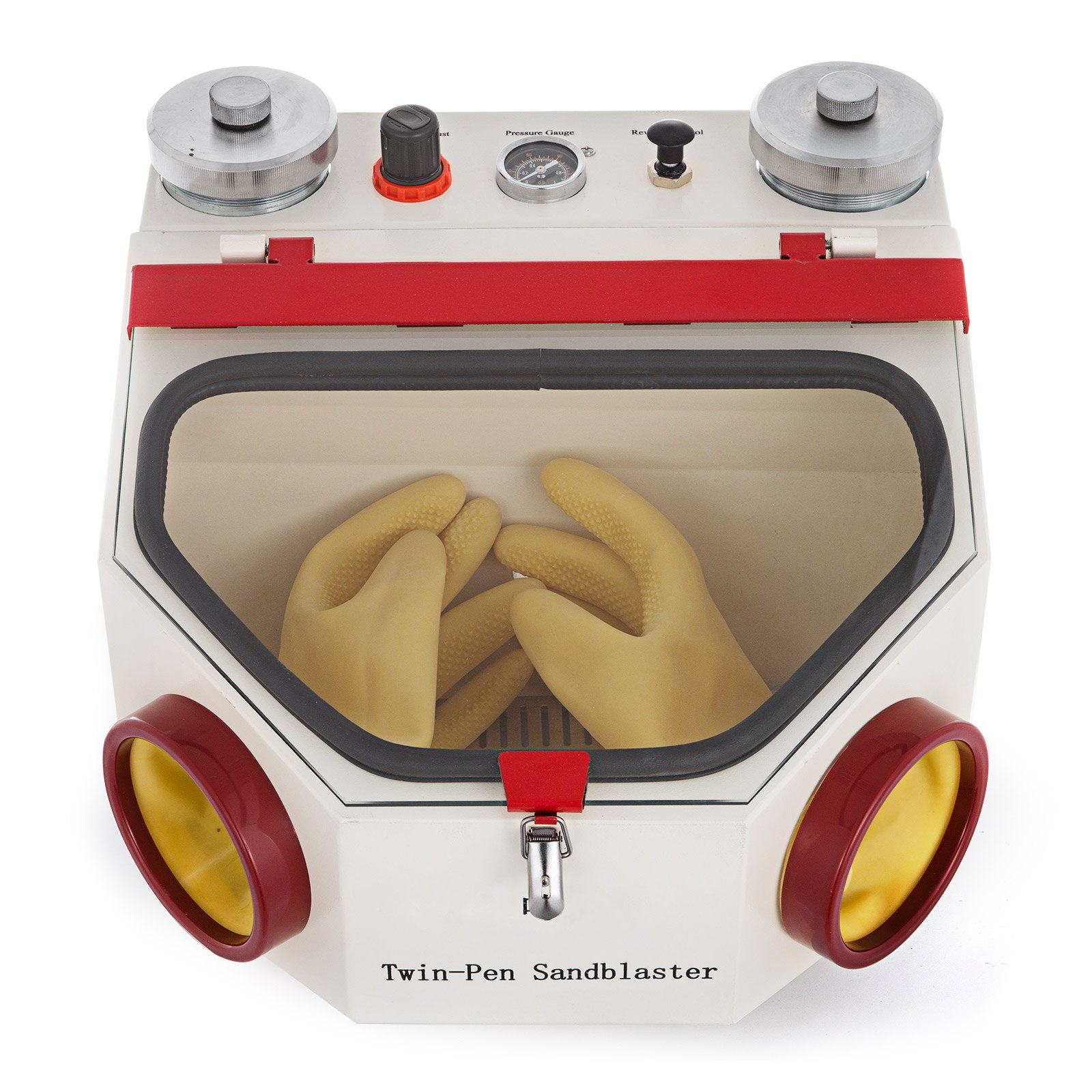 Twin Pen Sandblaster Double Pen Sand Blaster Máquina para laboratorio dental 2 Tanques Lámpara
