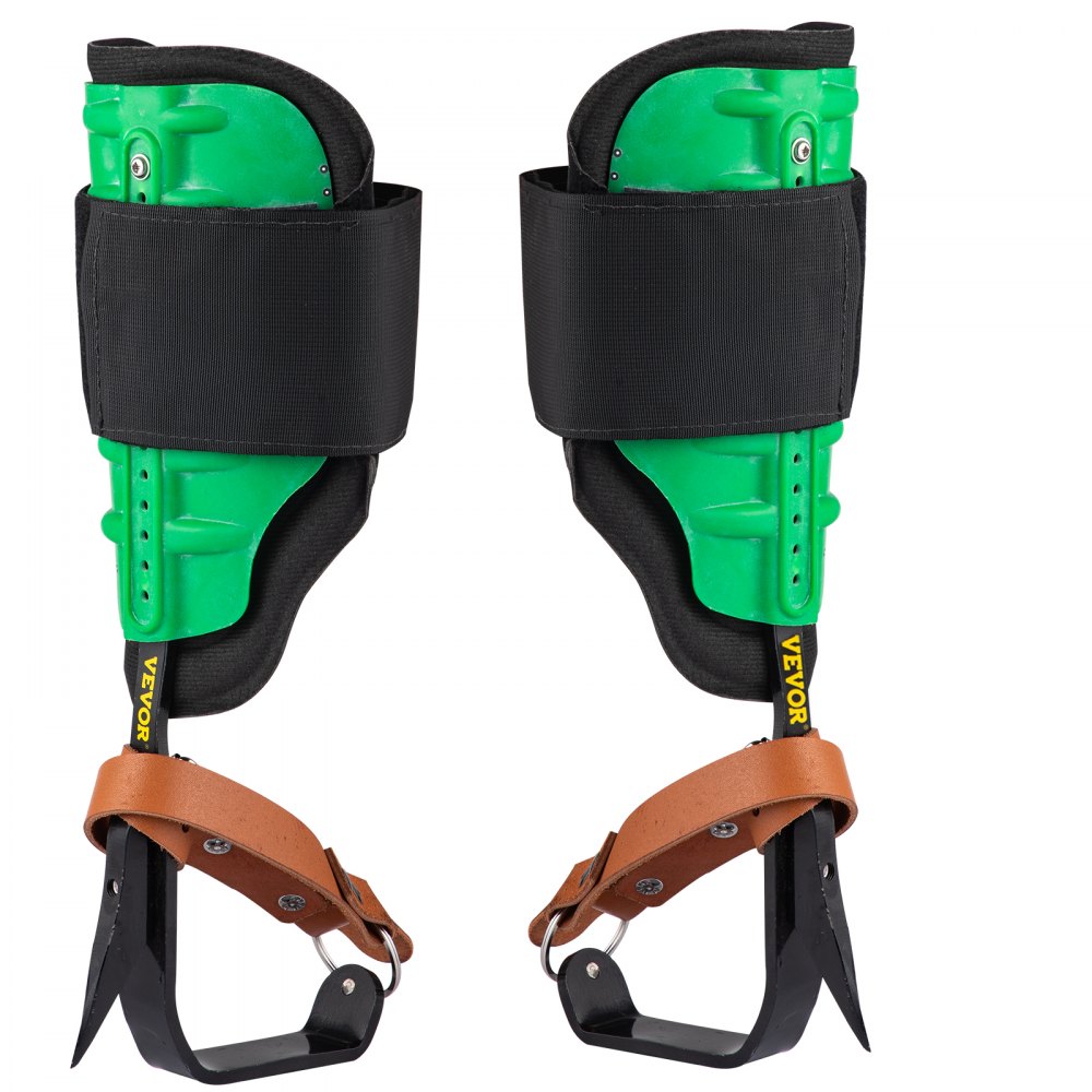 VEVOR Clavos para escalar árboles, 1 par de clavos de acero de aleación para escalar postes, con correas ajustables y almohadillas de EVA para las piernas, equipo de arboricultura para escaladores