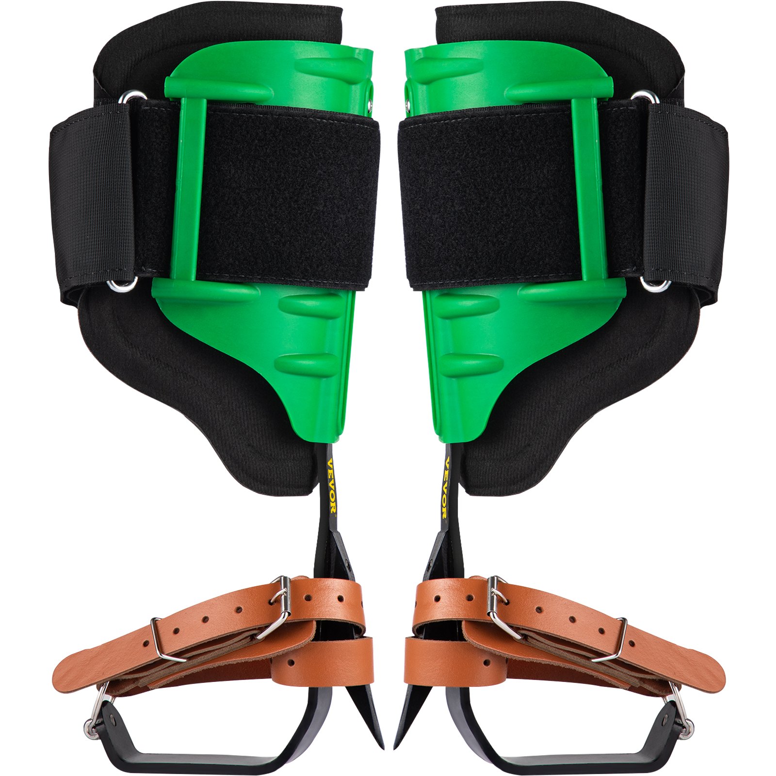 VEVOR Clavos para escalar árboles, 1 par de clavos de acero de aleación para escalar postes, con correas ajustables y almohadillas de EVA para las piernas, equipo de arboricultura para escaladores