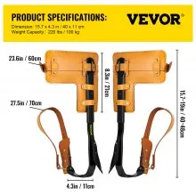 VEVOR Juego de Pinchos de Escalada en Árboles Espuelas de Acero Altura 40-48 cm
