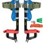 VEVOR Tuspuzz Pinchos de escalada de árboles, 4 en 1 aleación de metal ajustable poste de escalada Spurs, w / cinturón de seguridad y tobillo del pie correas, Arborist equipo para escaladores, la tala