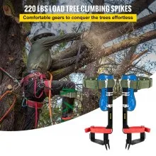 VEVOR Juego de Pinchos para Trepar a Árboles Espuelas de Acero Altura de 39 cm