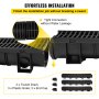 VEVOR Drainage Trench Driveway Channel Drain Kit Plastic Grate-5.8"x5.2"-3 Pack
