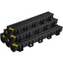Sistema de drenaje de zanja VEVOR, drenaje de canal con rejilla de plástico, zanja de drenaje de HDPE de 5.9 x 5.1 pulgadas, drenaje de piso de garaje de plástico negro, rejilla de drenaje de zanja de 6 x 39, con 6 tapas finales, para jardín, entrada, paquete de 6