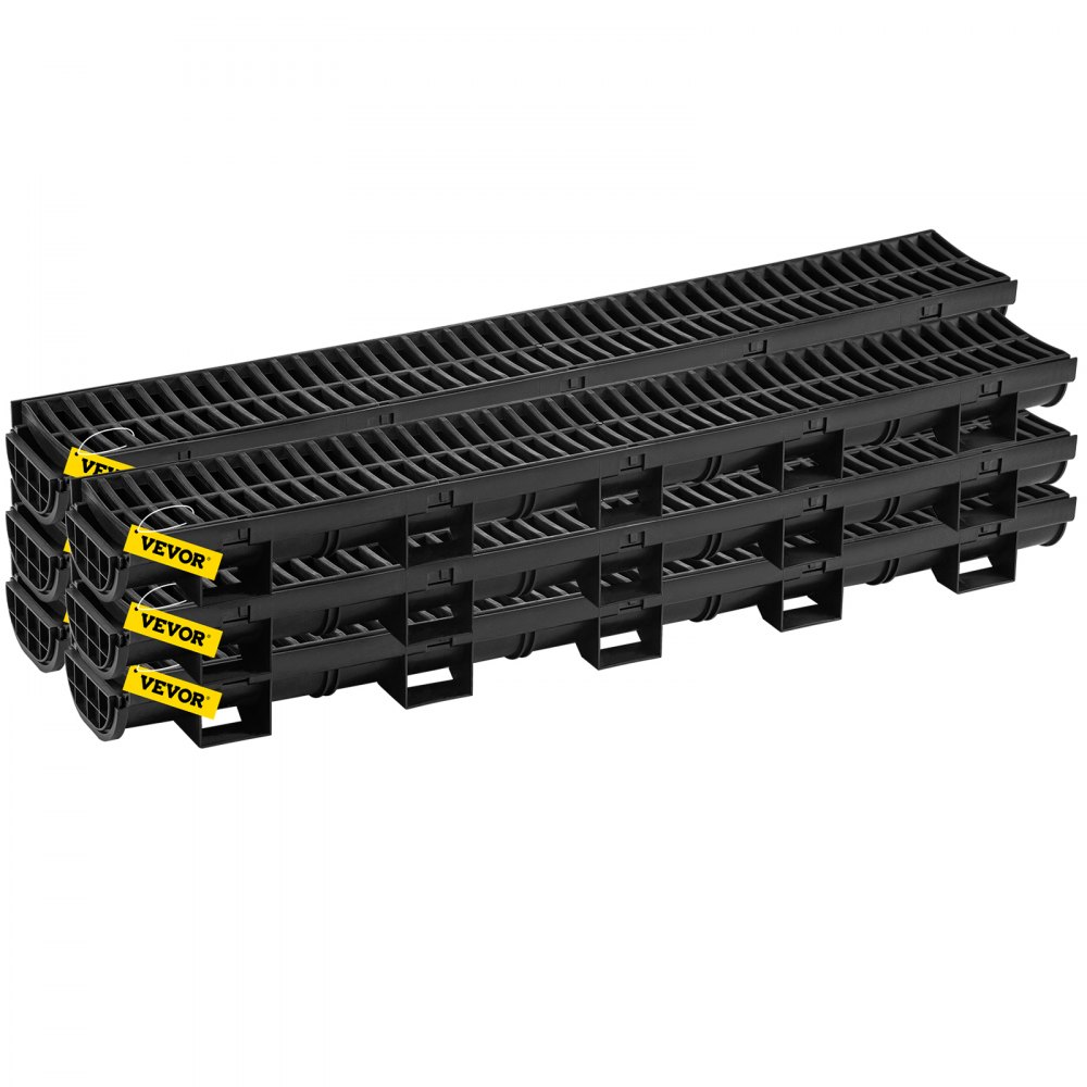 Tuspuzz Drainage Trench Driveway Channel Drain Kit Plastic Grate-5.8"x3.1"-6 Pack