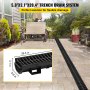 Tuspuzz Drainage Trench Driveway Channel Drain Kit Plastic Grate-5.8"x3.1"-6 Pack