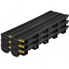 Tuspuzz Drainage Trench Driveway Channel Drain Kit Plastic Grate-5.8"x3.1"-6 Pack