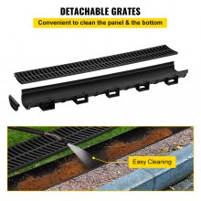 Tuspuzz Drainage Trench Driveway Channel Drain Kit Plastic Grate-5.8"x3.1"-6 Pack