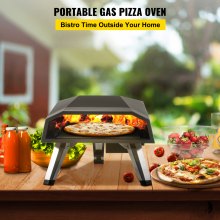 VEVOR Horno de pizza de gas horno de pizza de propano de acero inoxidable horno de pizza de gas con piedra de pizza de 12 pulgadas horno de pizza de