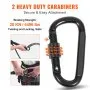 VEVOR Tree Stand Safety Rope, 9 ft/27.43M Treestand Lifeline Rope 30KN Breaking Tension, 0.6'' Hunting Safety Line con nudo Prusik, 2 piezas de mosquetón y silenciador, para Treestrap y escalada