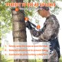 VEVOR Tree Stand Safety Rope, 9 ft/27.43M Treestand Lifeline Rope 30KN Breaking Tension, 0.6'' Hunting Safety Line con nudo Prusik, 2 piezas de mosquetón y silenciador, para Treestrap y escalada