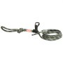 Cuerda de seguridad verde con mosquetón para soporte de árbol. Cuerda de seguridad para soporte de árbol VEVOR enrollada y asegurada.