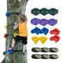 Kit de escalada de árboles VEVOR Ninja, 12 presas de escalada y 6 correas de trinquete, rocas grandes para escalar, ideales para niños y adultos, en varios colores y formas, para entrenamiento de obstáculos al aire libre estilo ninja.