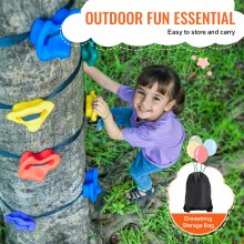 VEVOR Ninja Tree Climbing Kit 20 soportes para trepar árboles 6 correas de trinquete al aire libre