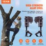 VEVOR - Espuelas para trepar árboles (1 par, acero aleado, capacidad de carga de 159 kg, incluye correas y protectores de espiga), equipo de arboricultura para trepar, cazar y recolectar fruta, color marrón