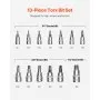 Juego de vasos Torx VEVOR, 13 piezas, Star T8-T60, acero de aleación S2 y acero Cr-V, con impulsos de 1/4", 3/8" y 1/2", con estuche de almacenamiento mejorado, vasos Torx para uso manual, mecánica y reparación de automóviles.