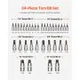 Juego de vasos Torx VEVOR de 34 piezas con punta de estrella sólida y a prueba de manipulaciones T6-T70, acero de aleación S2 y acero Cr-V, con impulsores de 1/4", 3/8" y 1/2", con estuche de almacenamiento mejorado, vasos Torx para uso manual.