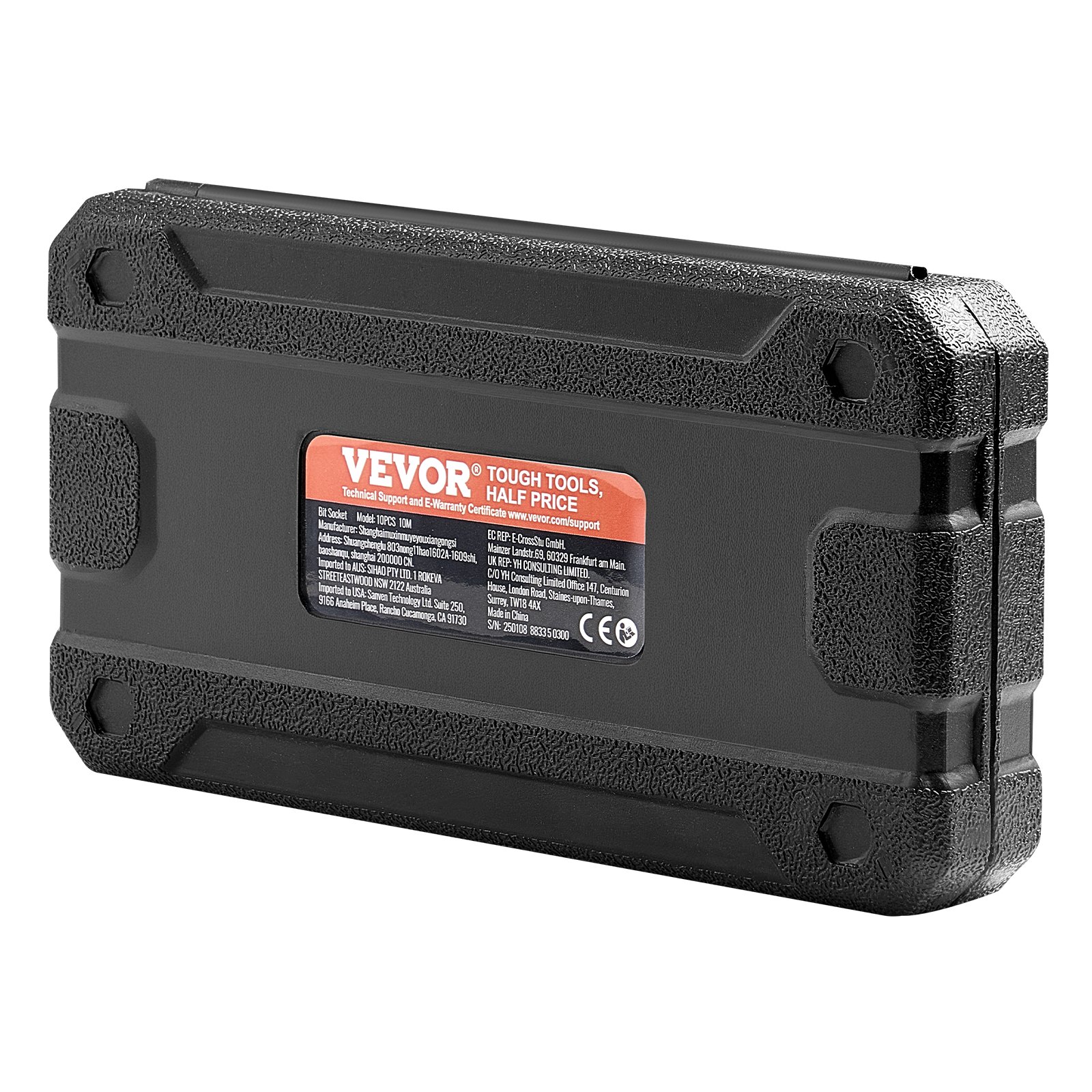 Juego de vasos triples estriados VEVOR XZN, 10 piezas M4-M18, acero Cr-V de primera calidad, con entradas de 1/4", 3/8" y 1/2", con estuche de almacenamiento mejorado, juego de vasos triples para uso manual, para automoción