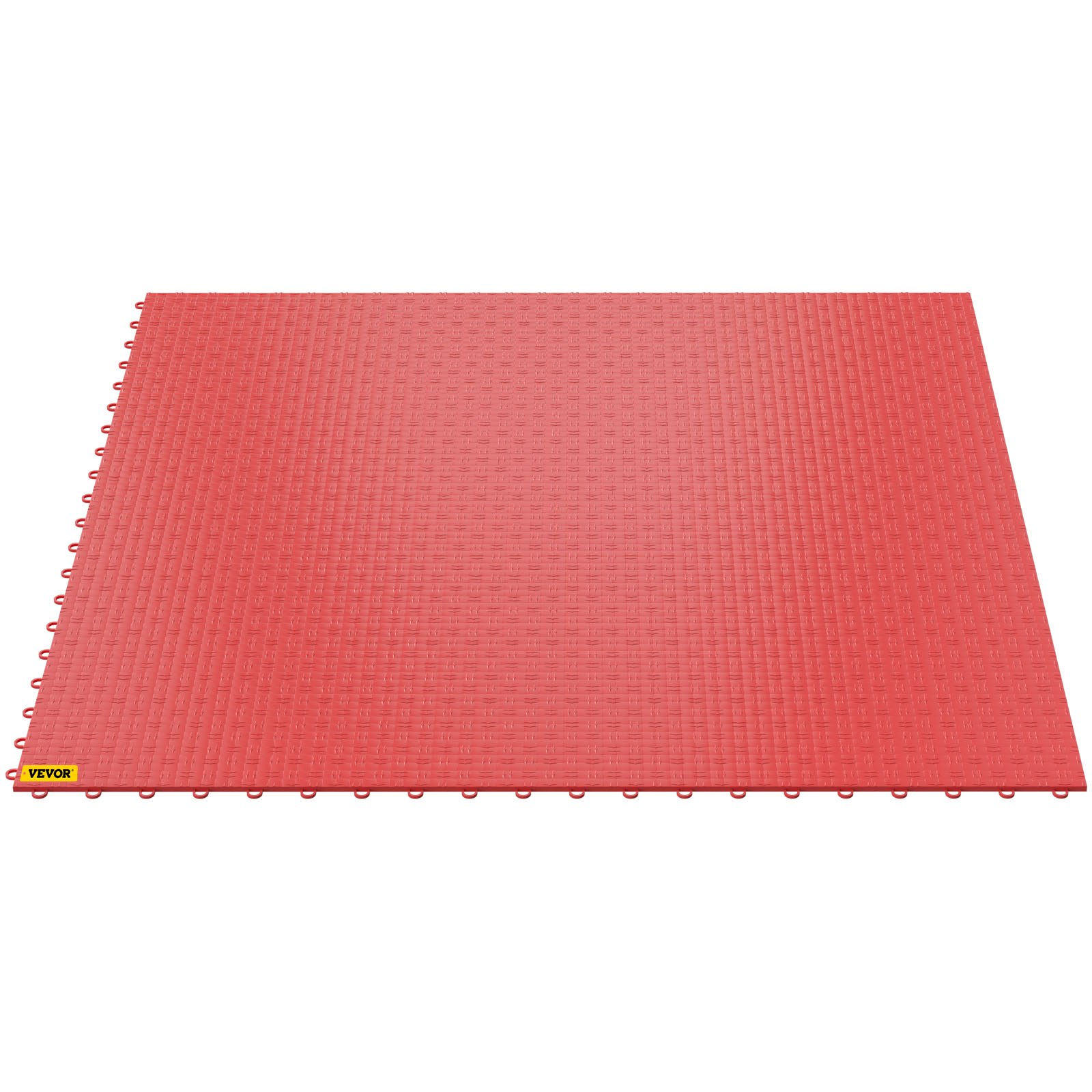 Azulejos de garaje VEVOR rojos con bordes entrelazados para una fácil instalación.