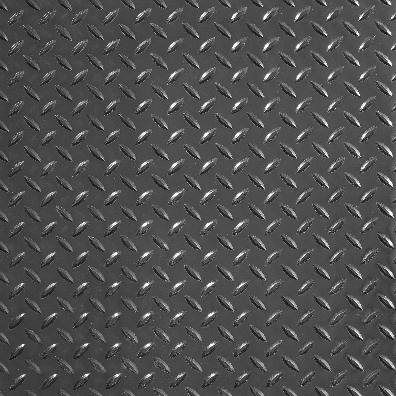 Alfombrillas de garaje VEVOR con textura de placa de diamante en gris oscuro.