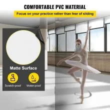 Pista de baile VEVOR, rollo de pista de baile de 6.6 x 23 pies, pista de baile de vinilo de PVC de 0.06 pulgadas de grosor, pista de baile portátil reversible en blanco y negro, suelo de baile antideslizante, pista de baile de ballet para jazz, pop, estilo lírico