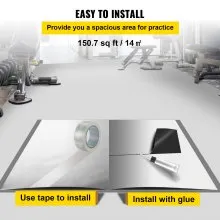 Pista de baile VEVOR, rollo de pista de baile de 6.6 x 23 pies, pista de baile de vinilo de PVC de 0.06 pulgadas de grosor, pista de baile portátil reversible en blanco y negro, suelo de baile antideslizante, pista de baile de ballet para jazz, pop, estilo lírico